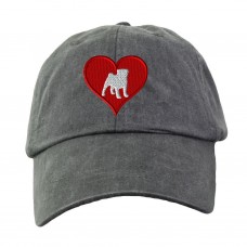 Love Heart Pug Hat  Embroidered. Dog Lover Hat. Embroidered Hat. HERLP101  eb-48539597
